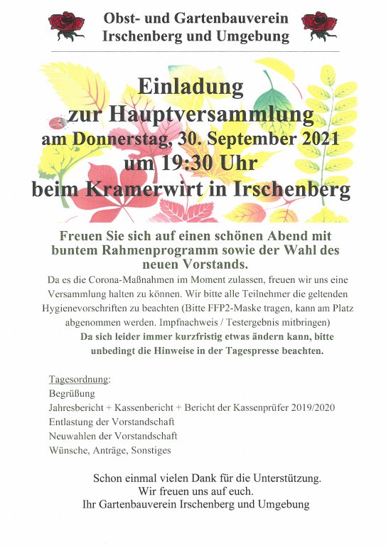 Herbstversammlung GBV 2021